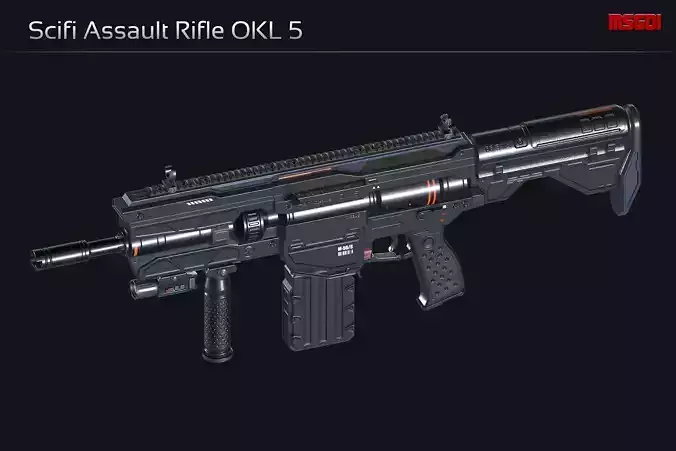 Scifi Assault Rifle OKL 5 Low-poly 3D model