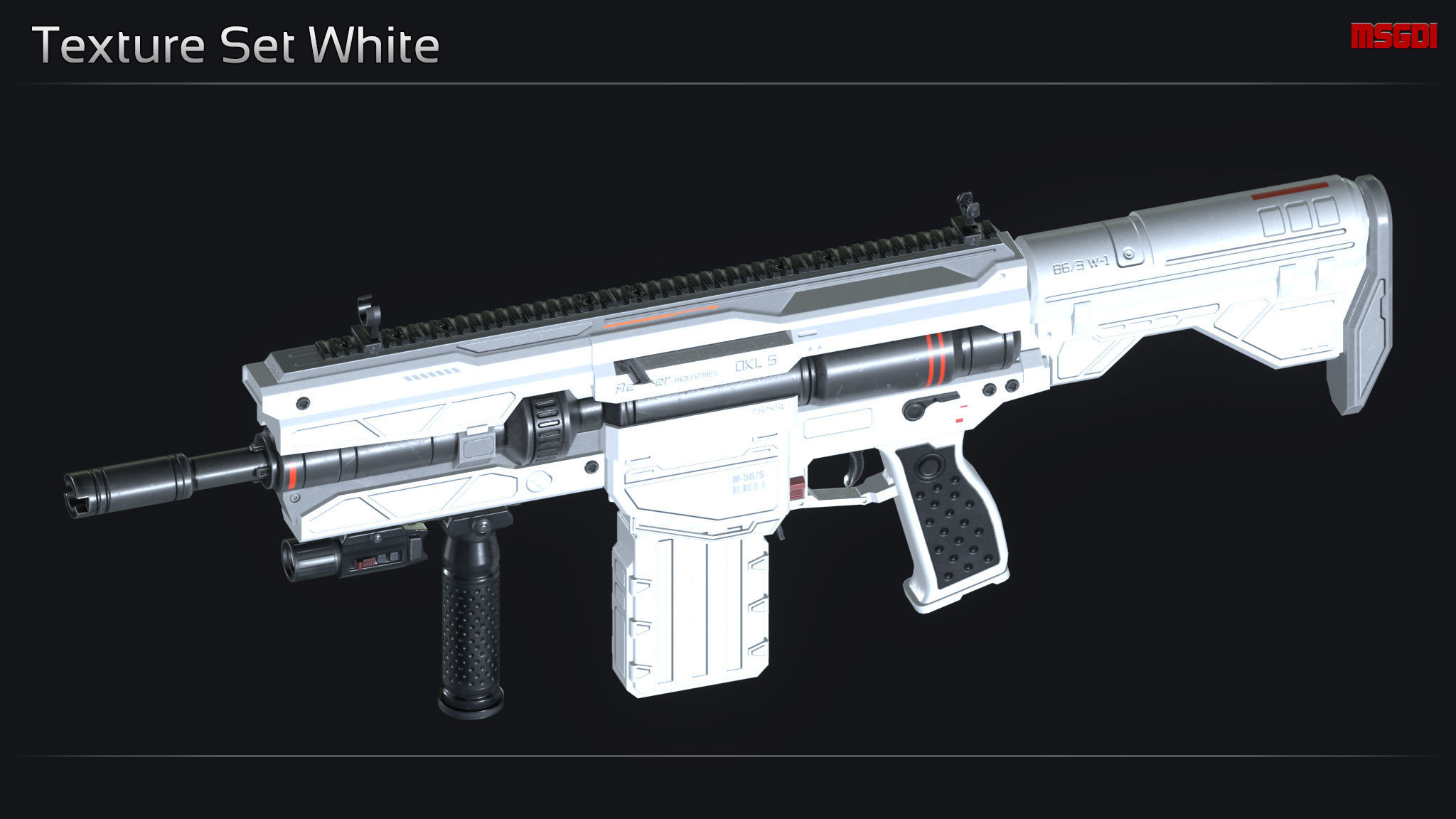 Scifi Assault Rifle OKL 5 Low-poly 3D model_14