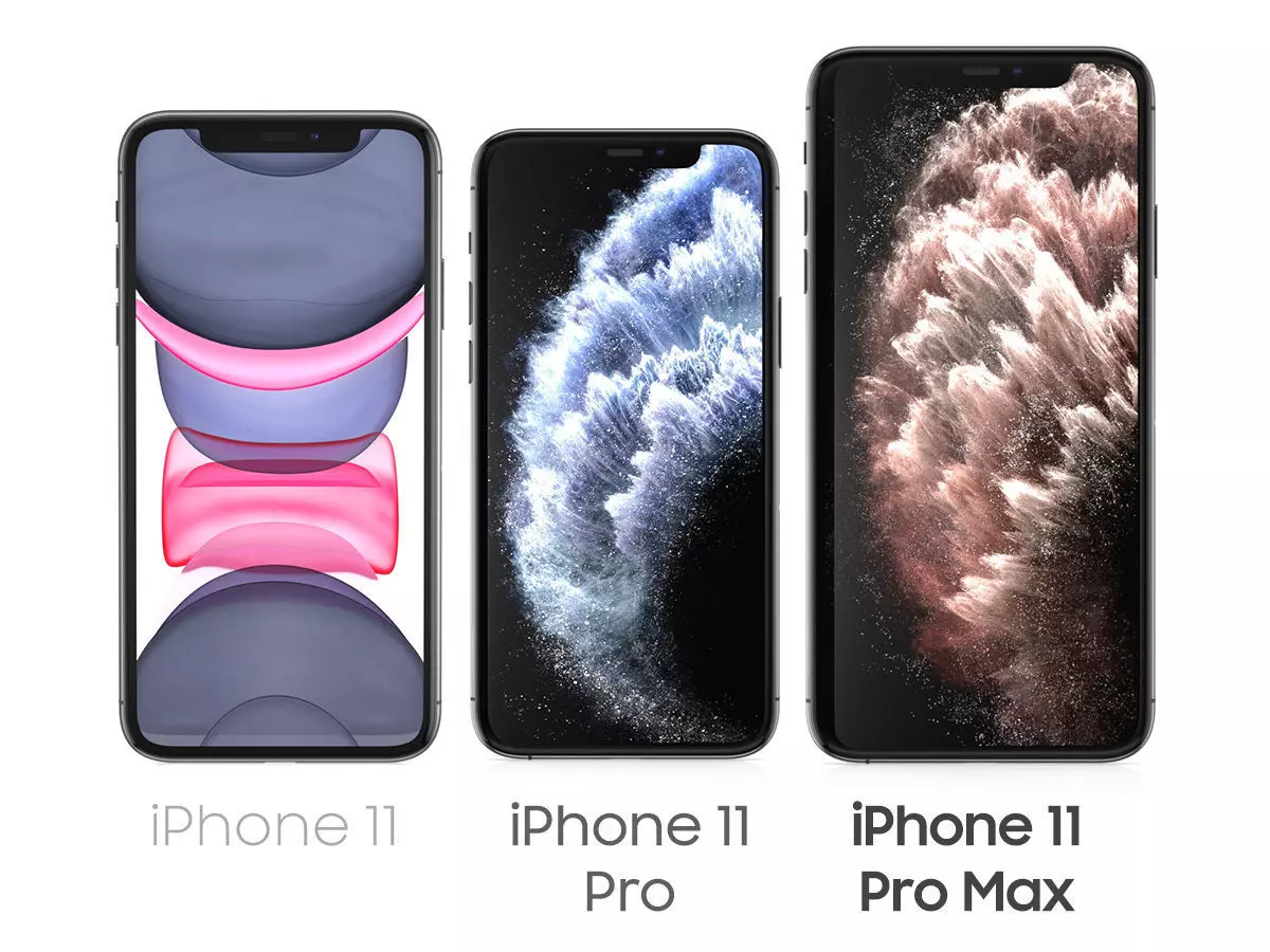 iPhone 11 iPhone 11 Pro iPhone 11 Pro Max Set 3D model_0