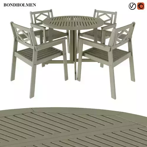 BONDHOLMEN table and chairs set 3