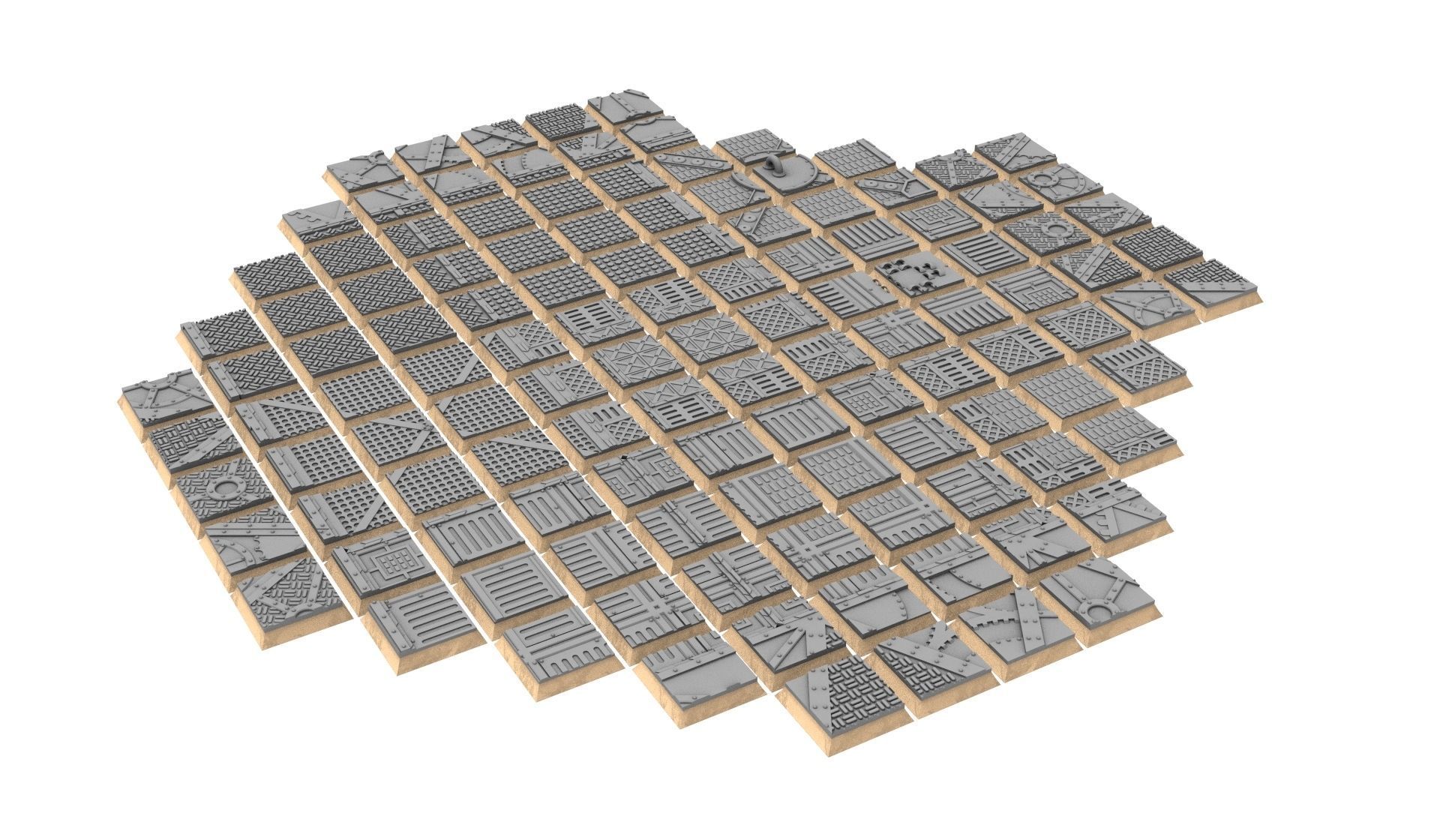 x1000 Round Oval Square Rectangular Hexagonal industrial bases 3D print model_34