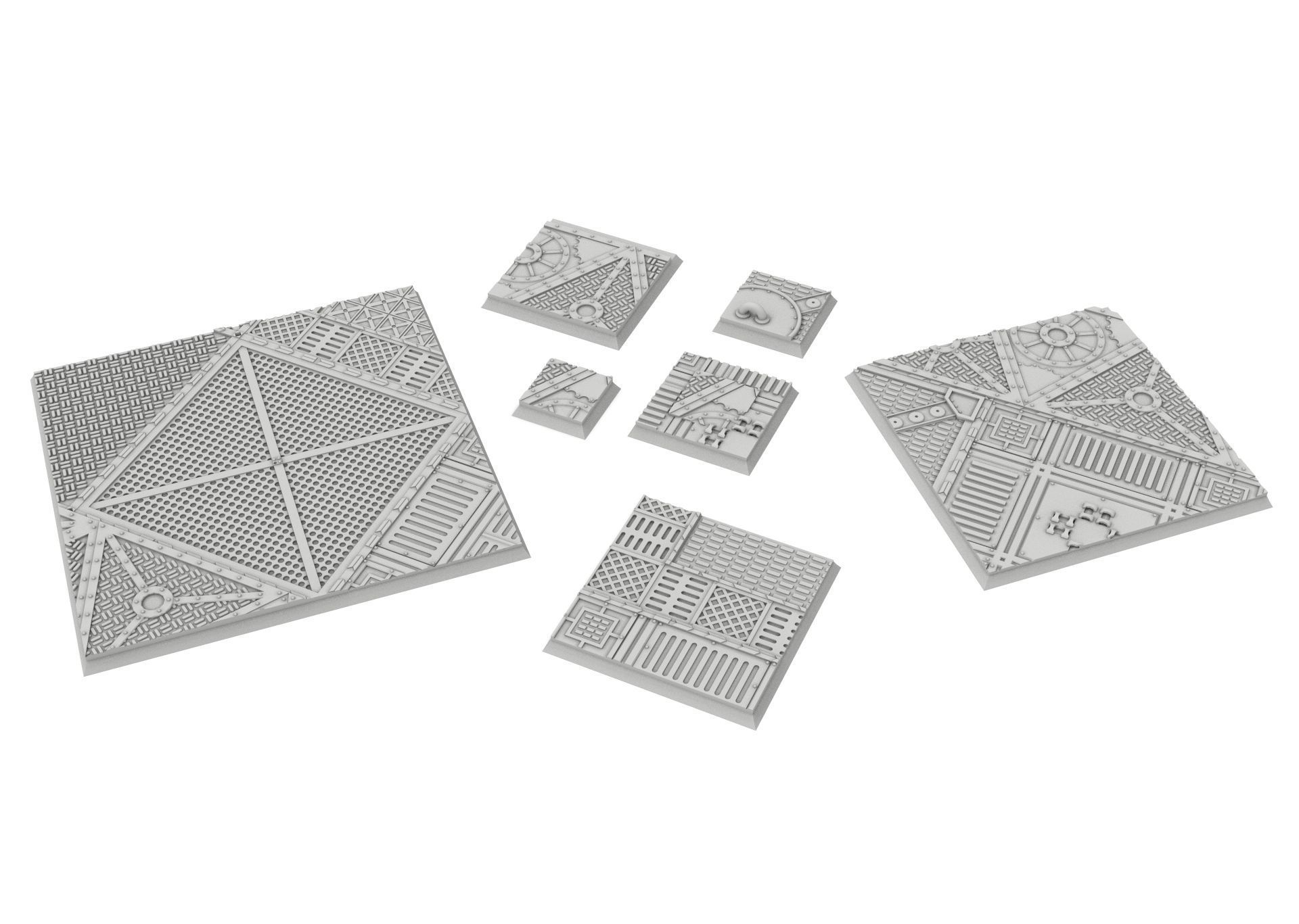 x1000 Round Oval Square Rectangular Hexagonal industrial bases 3D print model_4
