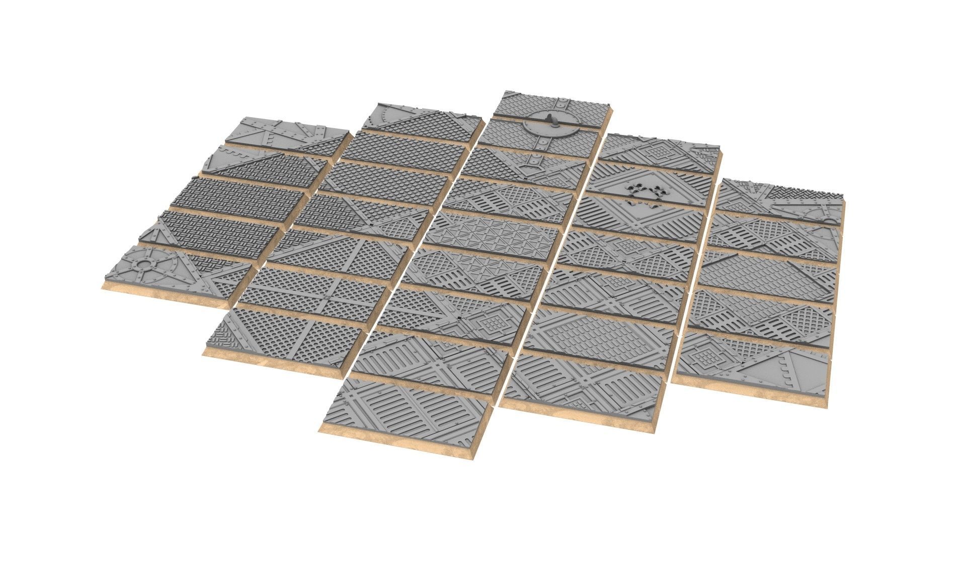 x1000 Round Oval Square Rectangular Hexagonal industrial bases 3D print model_41
