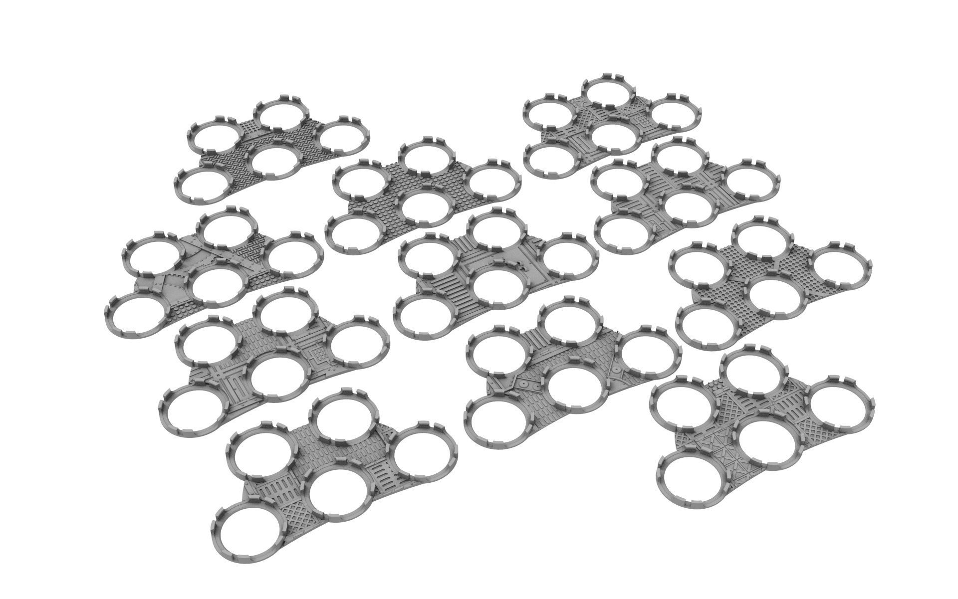 x1000 Round Oval Square Rectangular Hexagonal industrial bases 3D print model_46