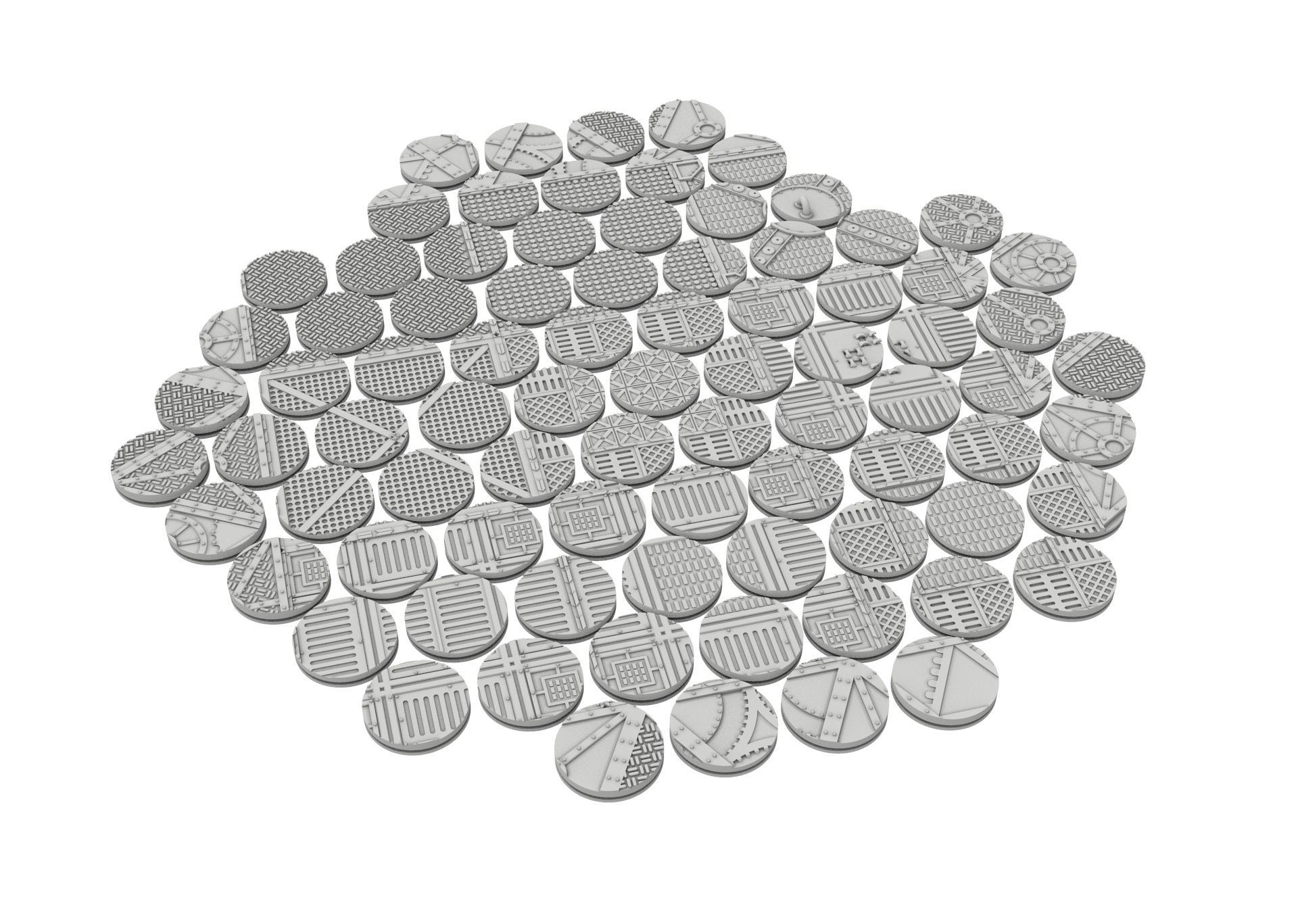 x1000 Round Oval Square Rectangular Hexagonal industrial bases 3D print model_21