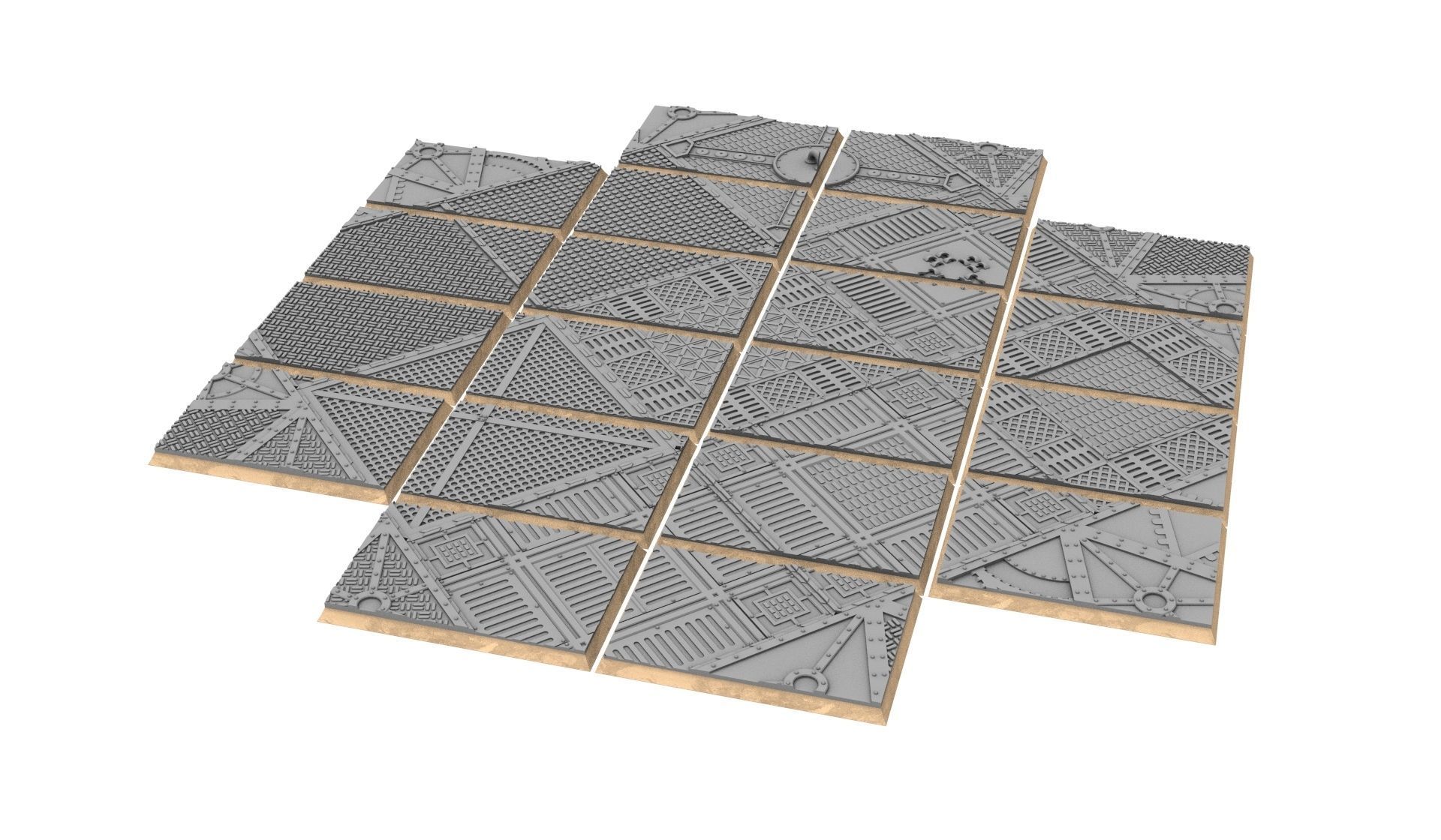 x1000 Round Oval Square Rectangular Hexagonal industrial bases 3D print model_39