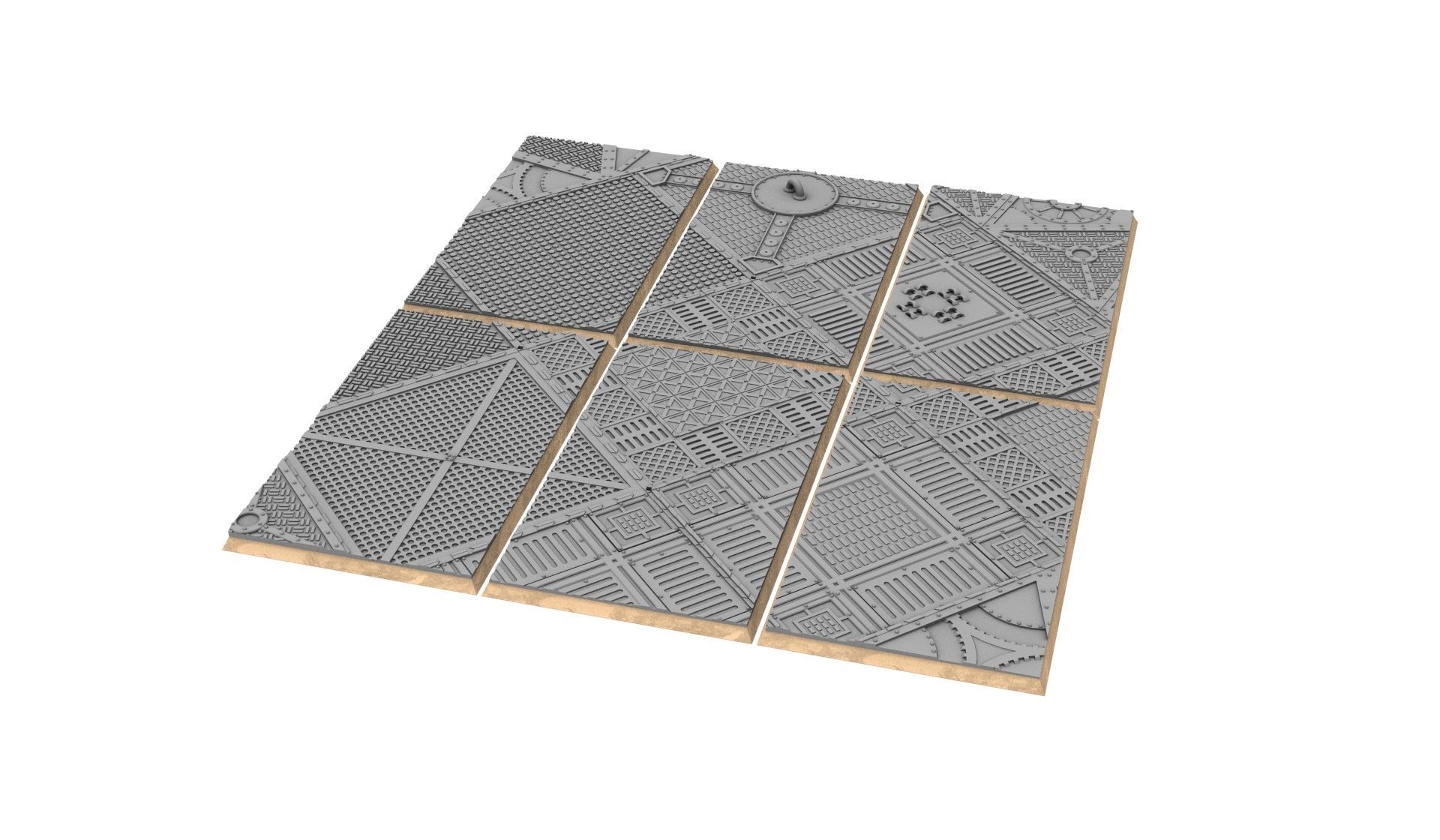 x1000 Round Oval Square Rectangular Hexagonal industrial bases 3D print model_38