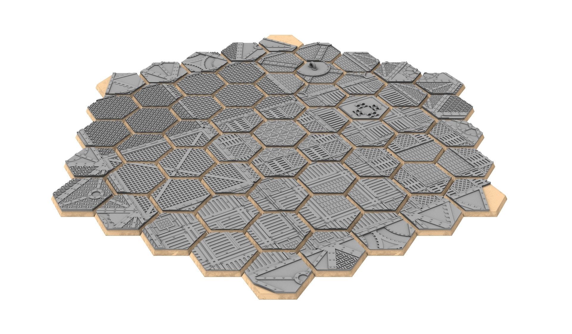 x1000 Round Oval Square Rectangular Hexagonal industrial bases 3D print model_42