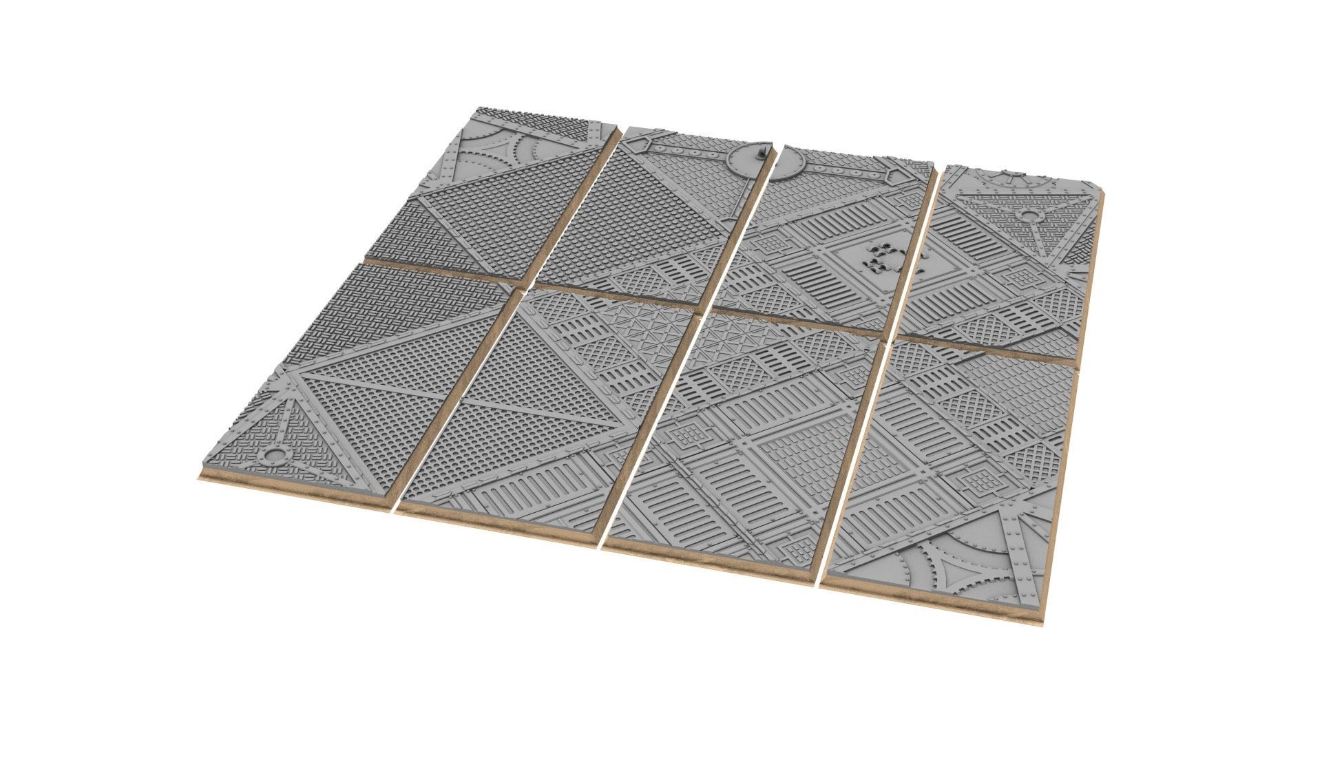 x1000 Round Oval Square Rectangular Hexagonal industrial bases 3D print model_40