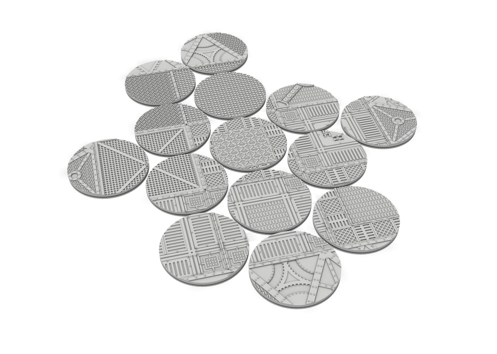 x1000 Round Oval Square Rectangular Hexagonal industrial bases 3D print model_26