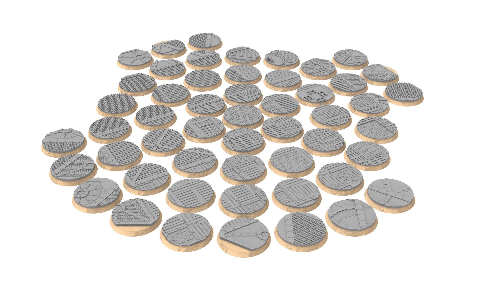 x1000 Round Oval Square Rectangular Hexagonal industrial bases 3D print model_22