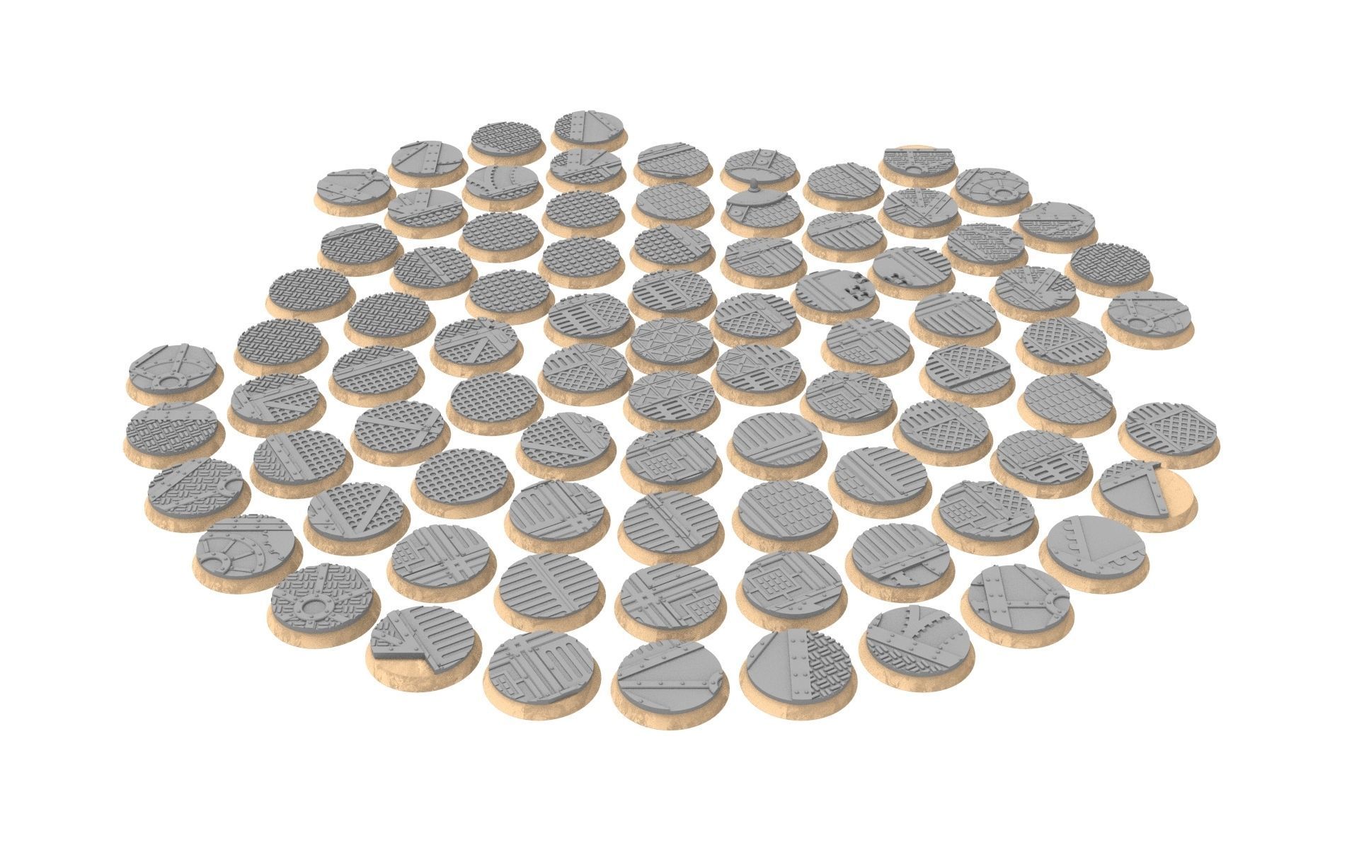 x1000 Round Oval Square Rectangular Hexagonal industrial bases 3D print model_25