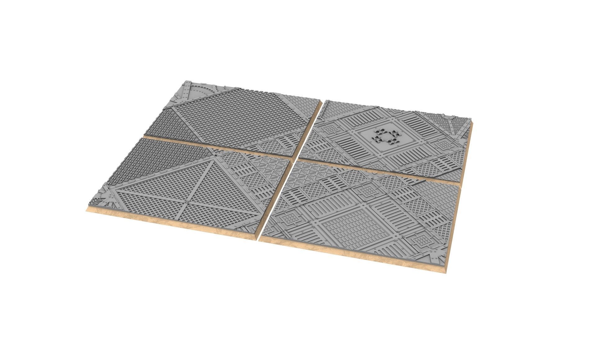 x1000 Round Oval Square Rectangular Hexagonal industrial bases 3D print model_35