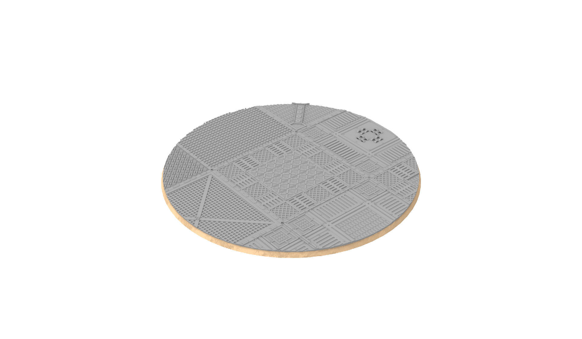 x1000 Round Oval Square Rectangular Hexagonal industrial bases 3D print model_15