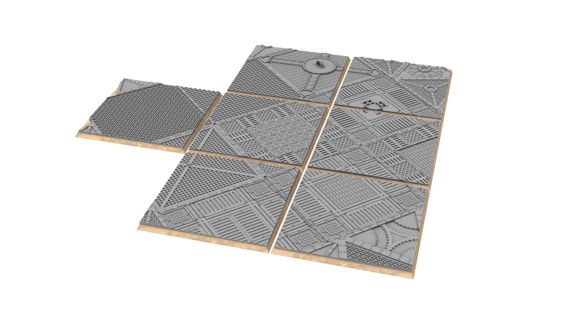 x1000 Round Oval Square Rectangular Hexagonal industrial bases 3D print model_27