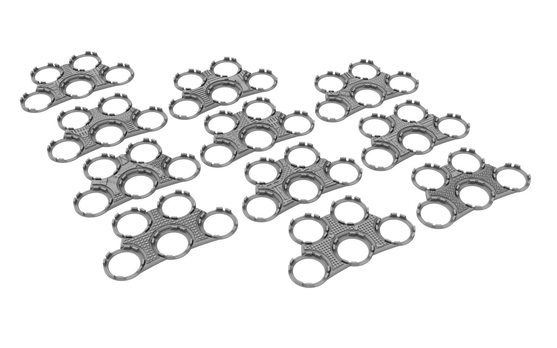 x1000 Round Oval Square Rectangular Hexagonal industrial bases 3D print model_45