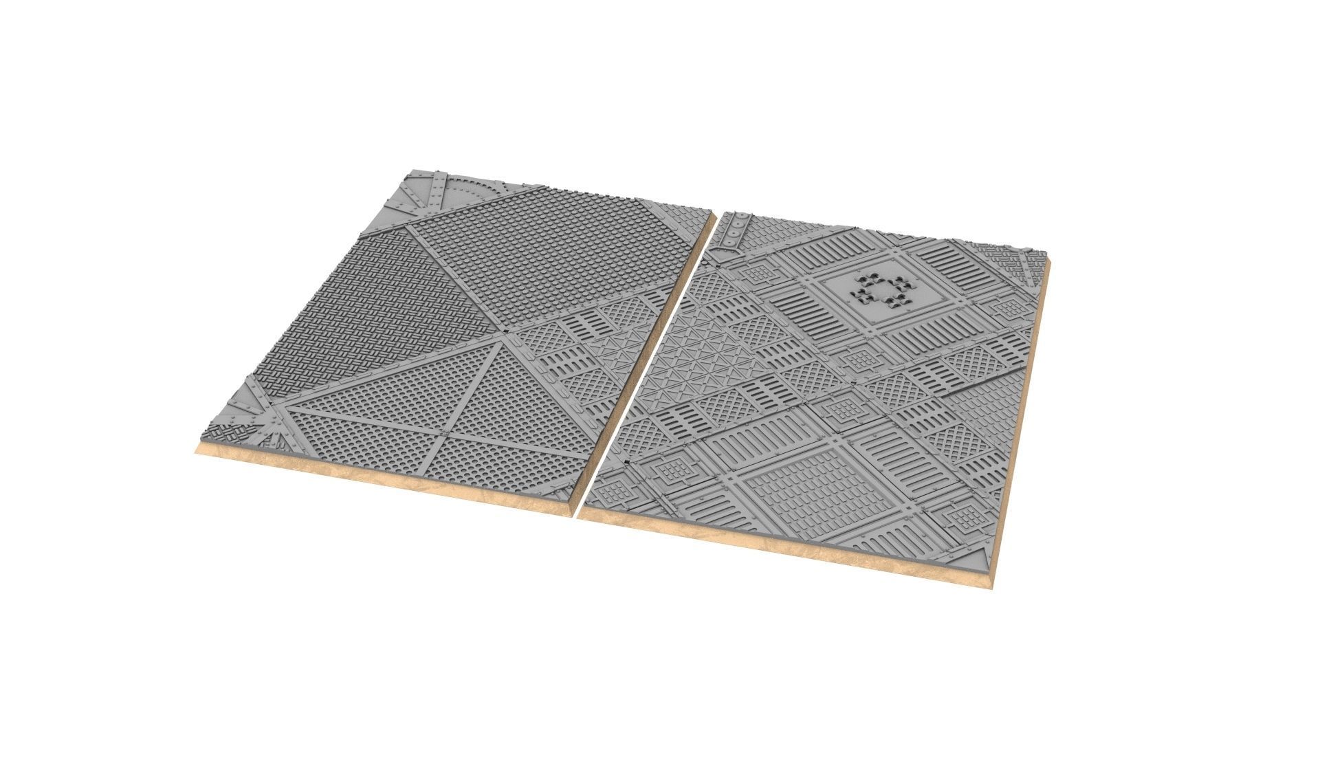 x1000 Round Oval Square Rectangular Hexagonal industrial bases 3D print model_36