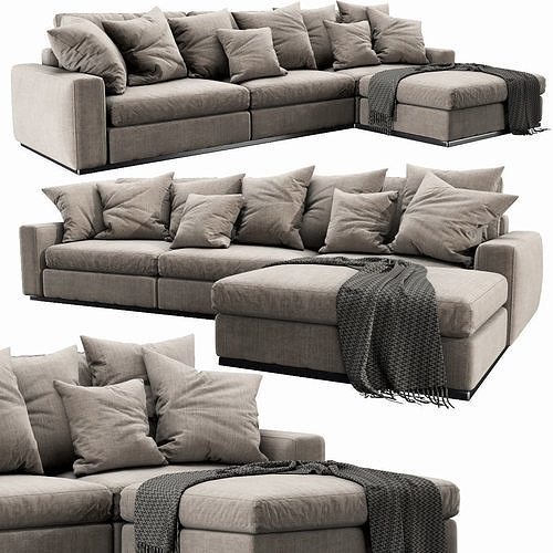 Flexform Beauty Chaise Lounge 3D model 6