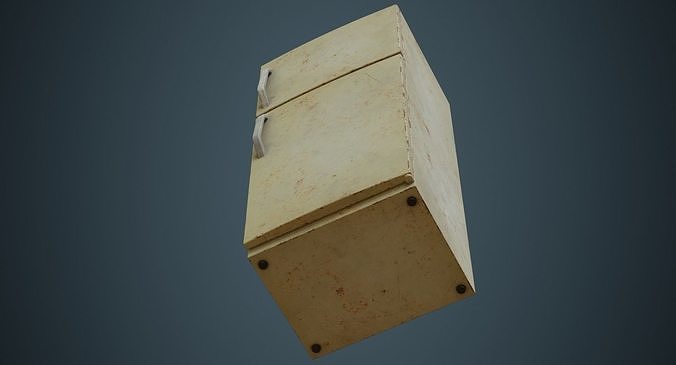 Refrigerator 4B Low-poly 3D model 7