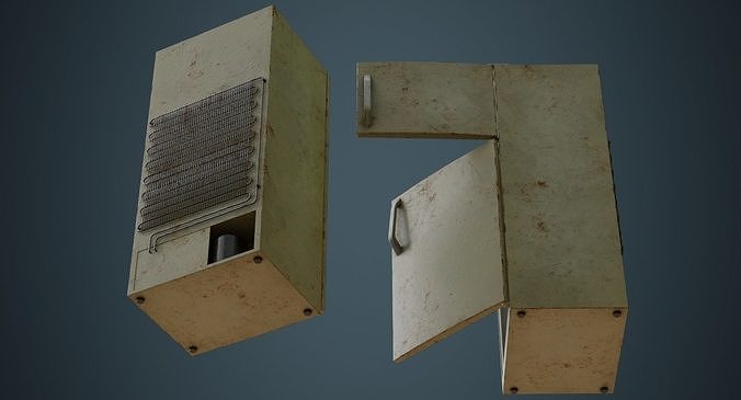 Refrigerator 4B Low-poly 3D model 2
