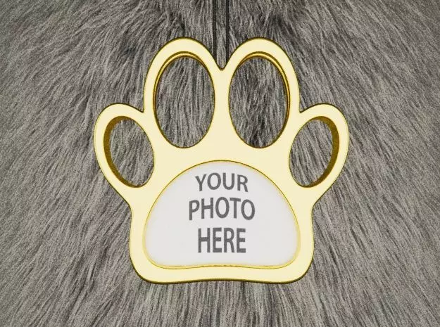 Paw Dog Necklace Pendant 3D print model