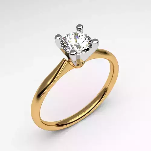 Diamond engagement ring single stone anniversary 3d printable
