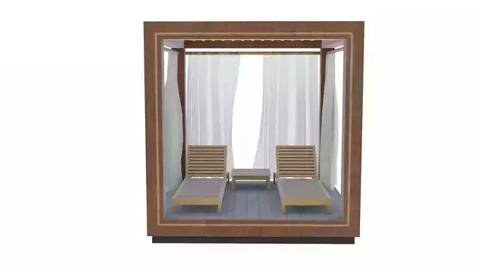 pool side sitting with pergola gazebo