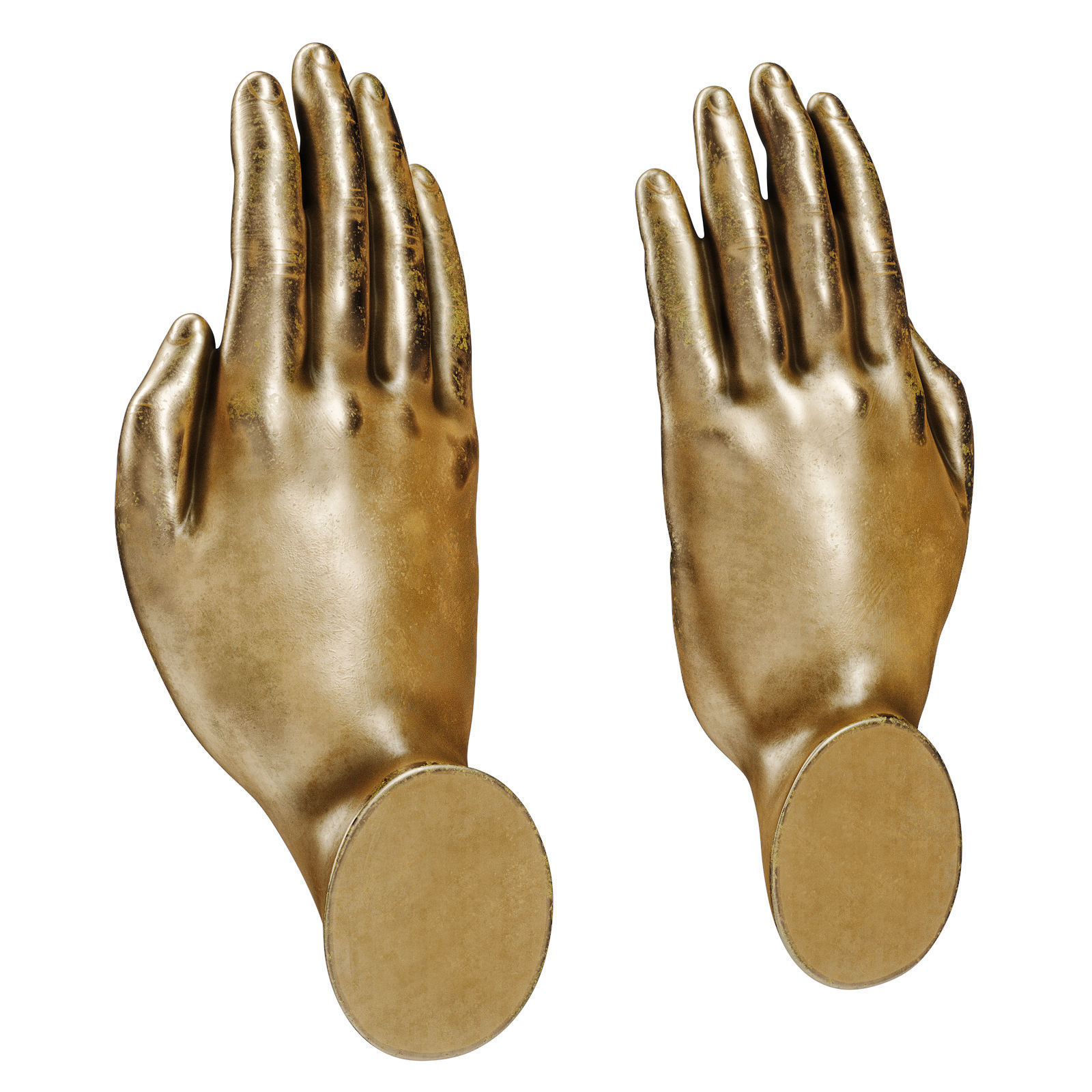 Hands handles for funiture or doors Low-poly 3D model_2