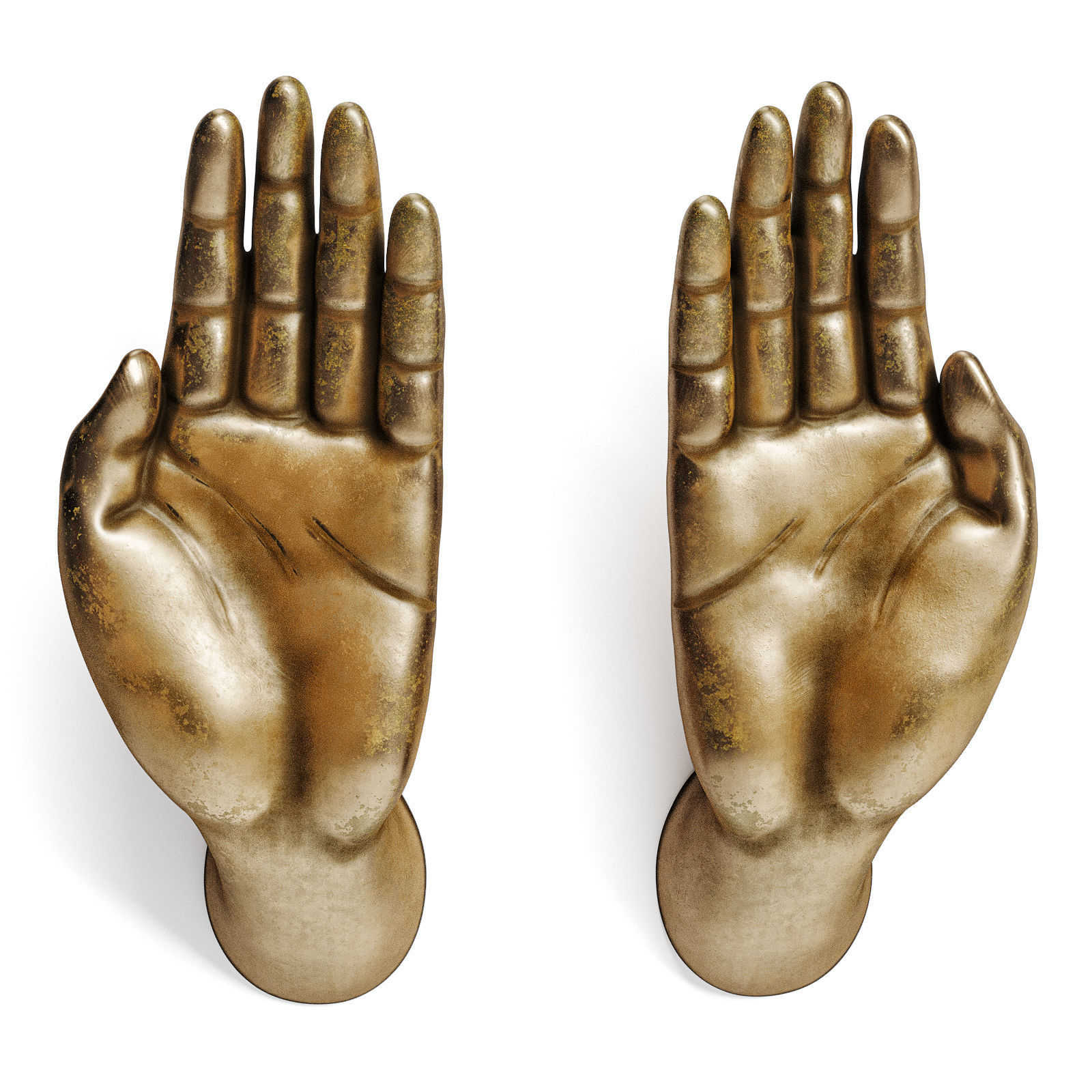 Hands handles for funiture or doors Low-poly 3D model_1