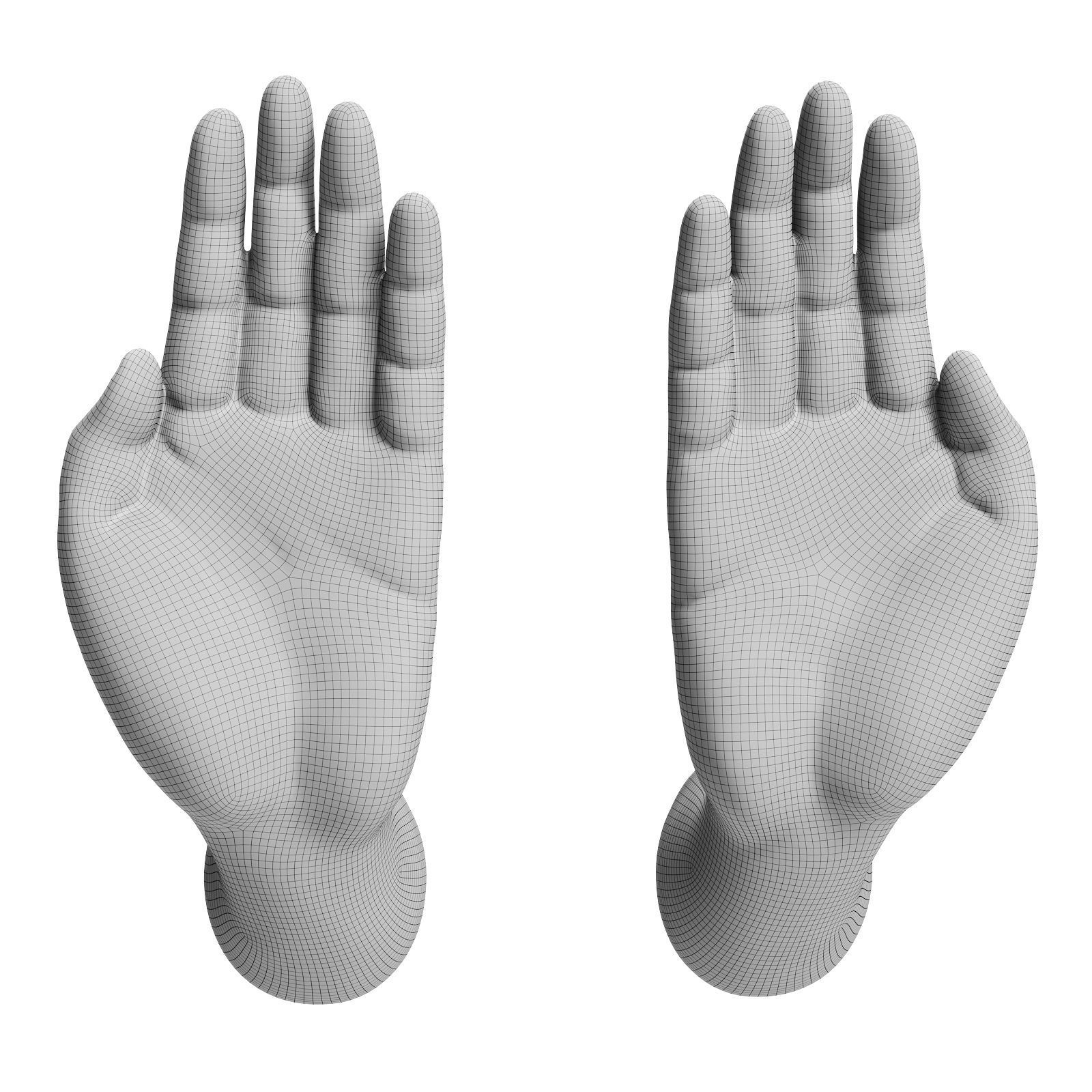 Hands handles for funiture or doors Low-poly 3D model_3