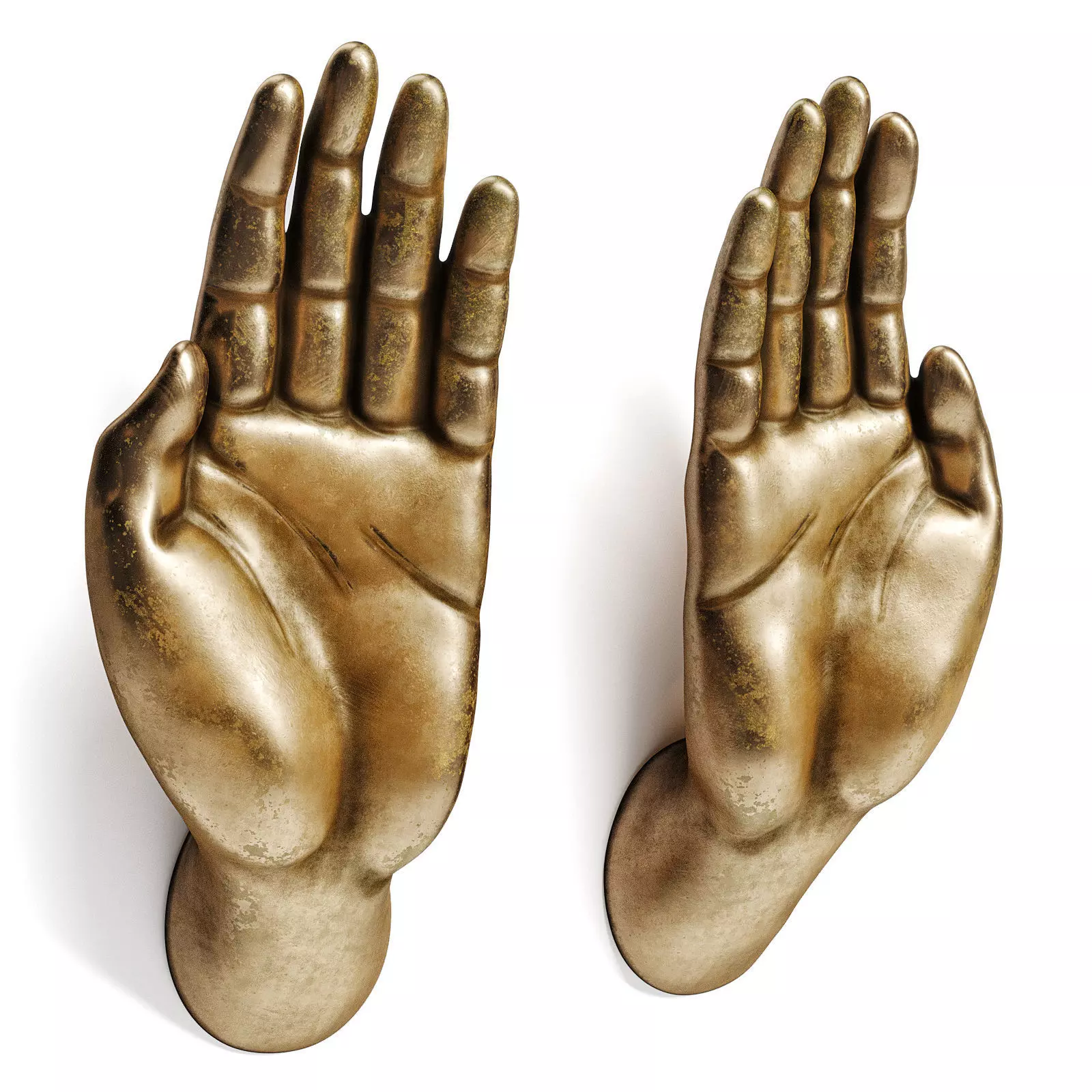 Hands handles for funiture or doors Low-poly 3D model_0