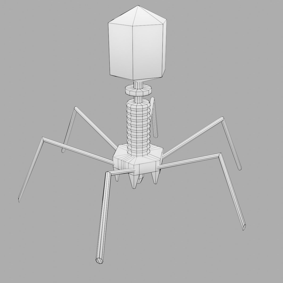 Bacteriophage Virus Low-poly 3D model_3