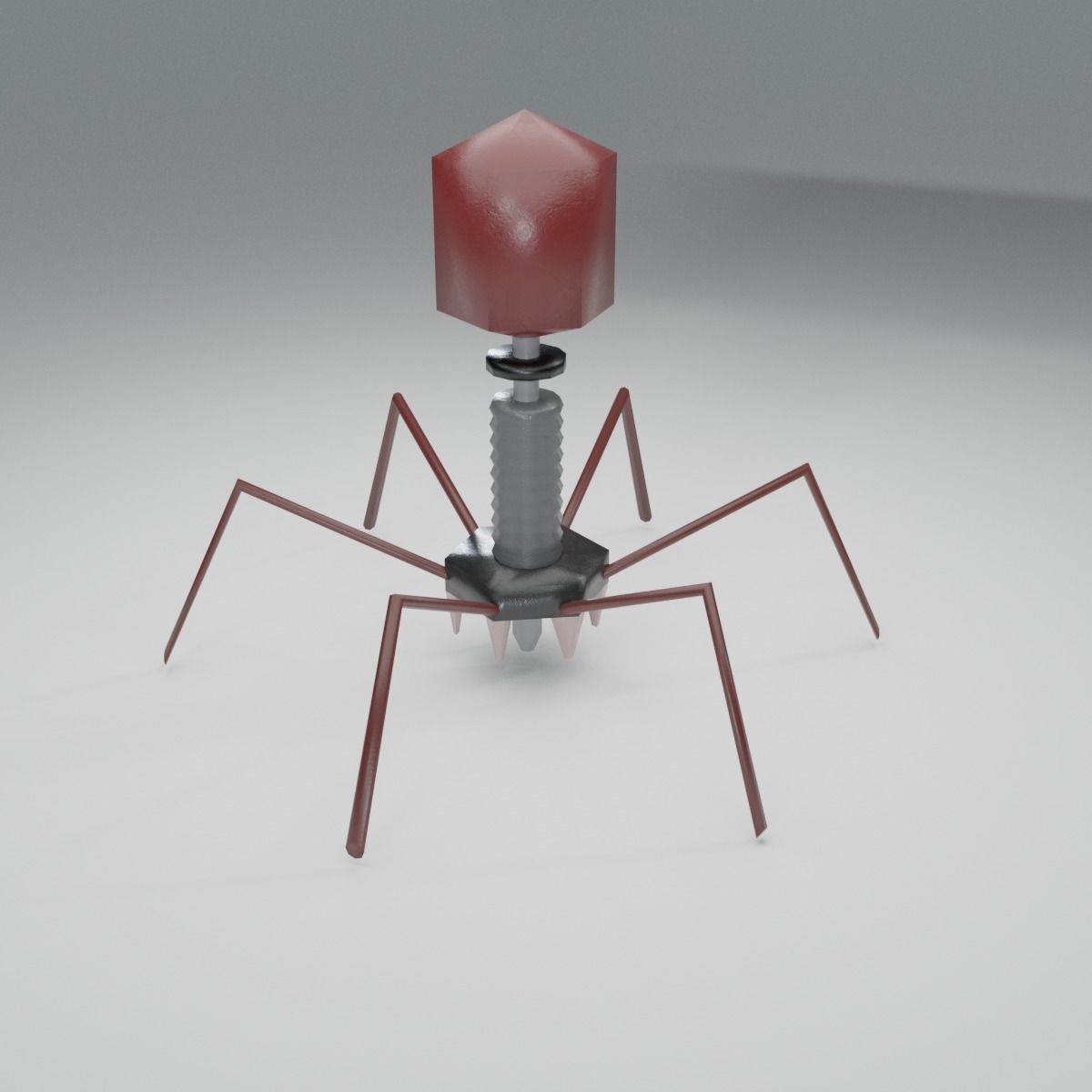 Bacteriophage Virus Low-poly 3D model_1