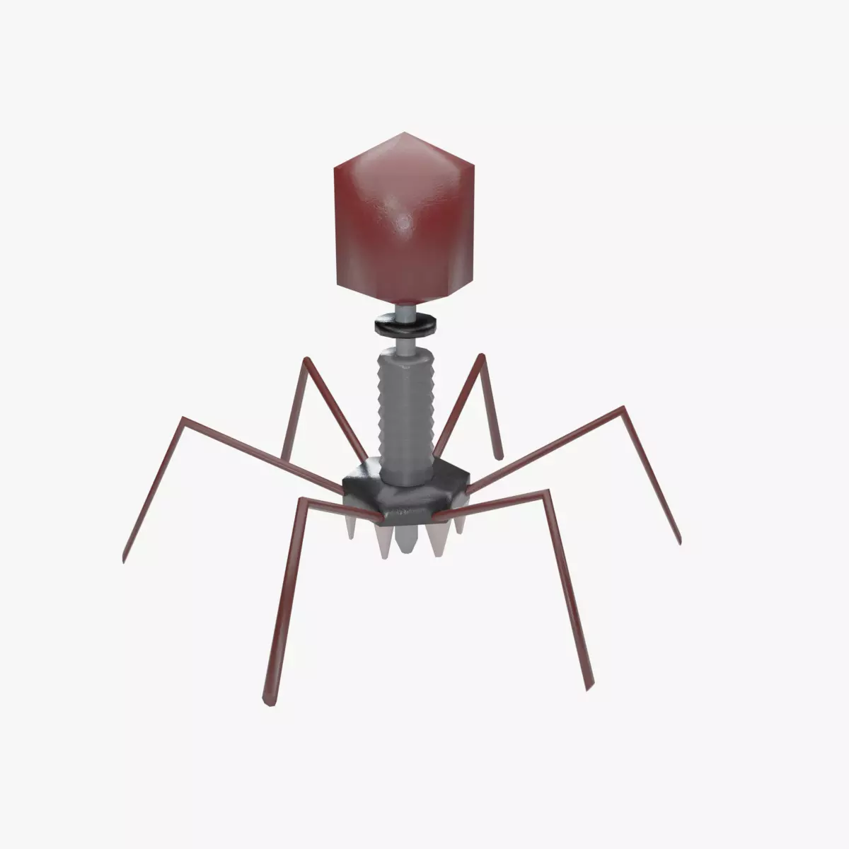 Bacteriophage Virus Low-poly 3D model_0