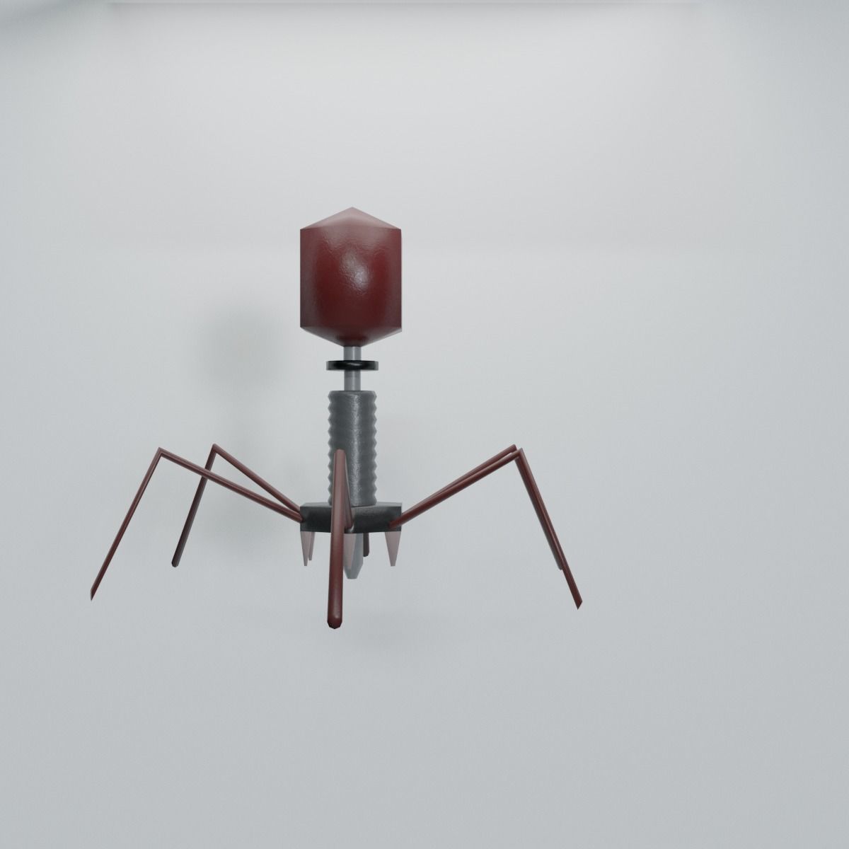 Bacteriophage Virus Low-poly 3D model_2