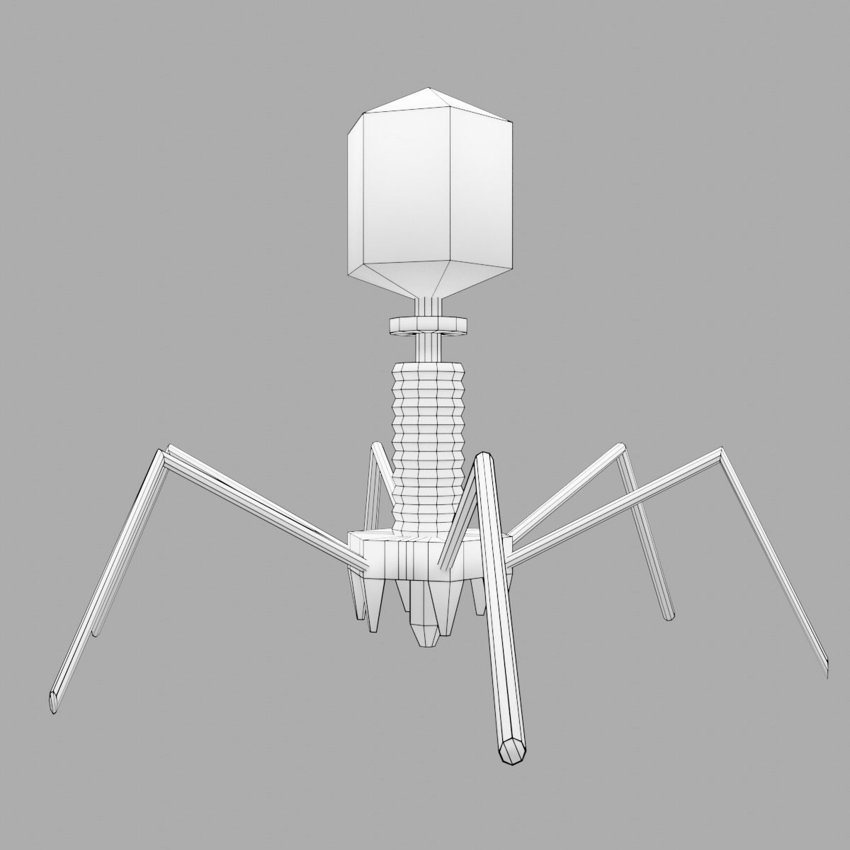Bacteriophage Virus Low-poly 3D model_4