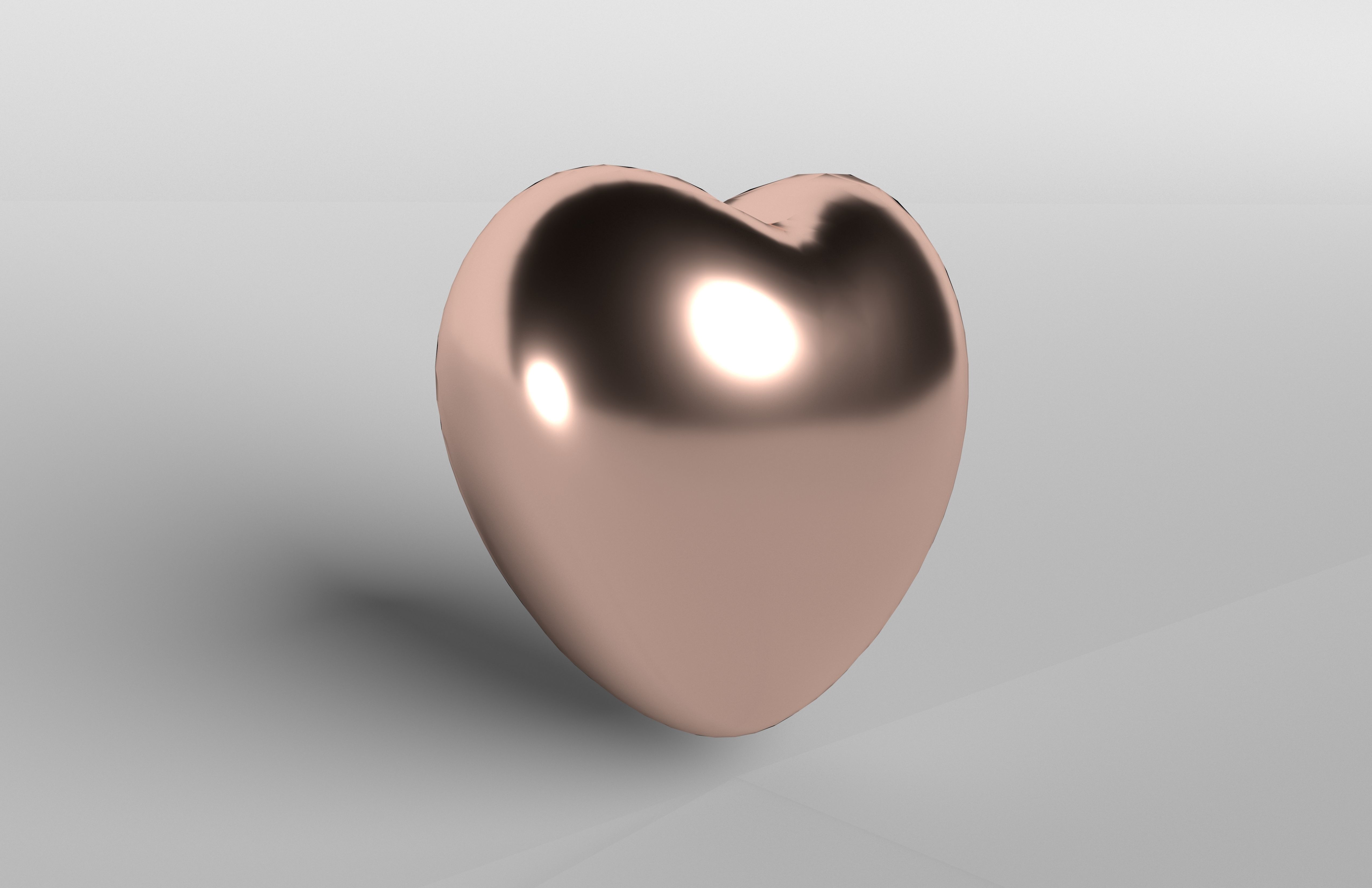 Copper Heart Low-poly 3D model_4