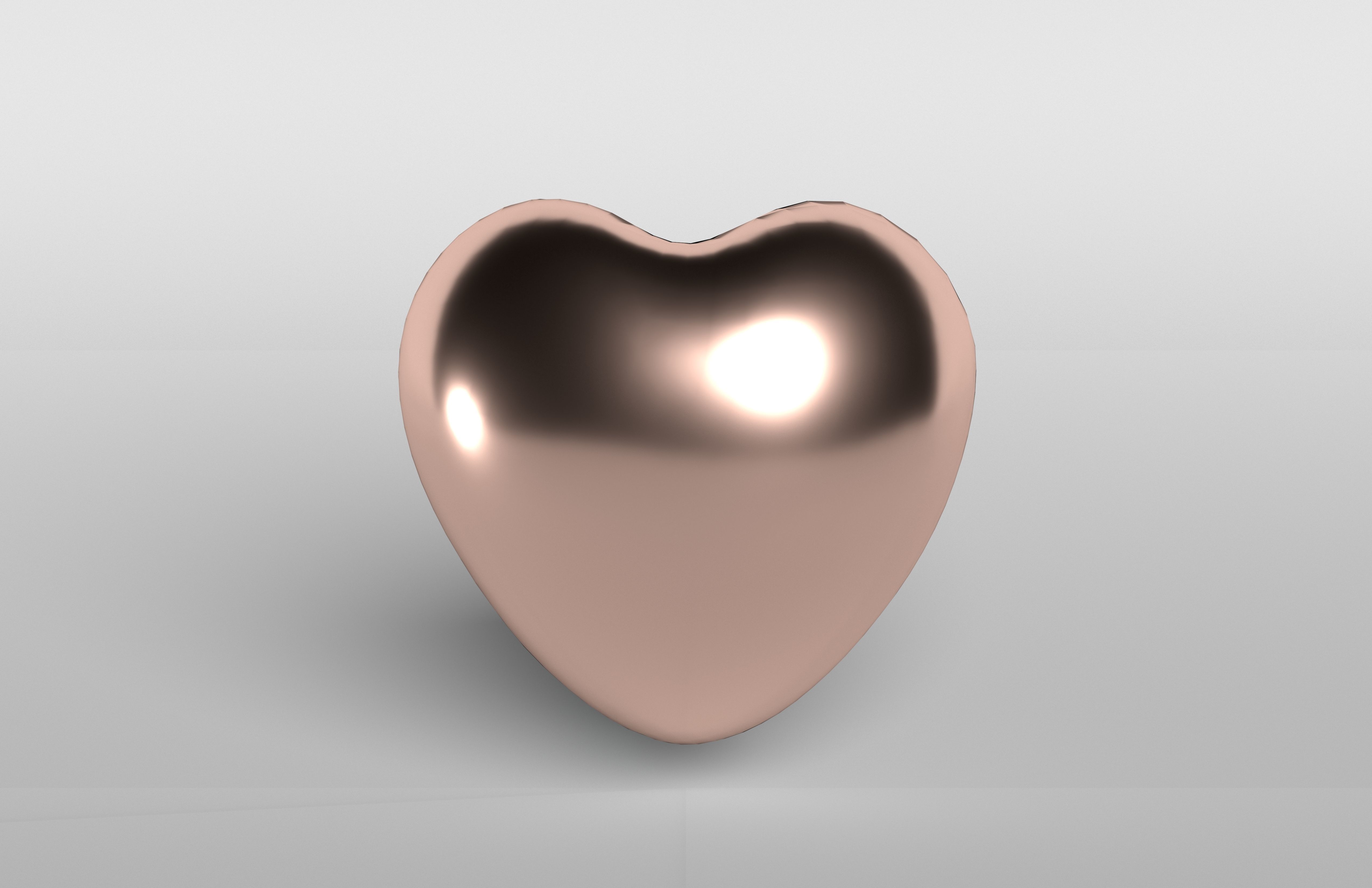 Copper Heart Low-poly 3D model_2