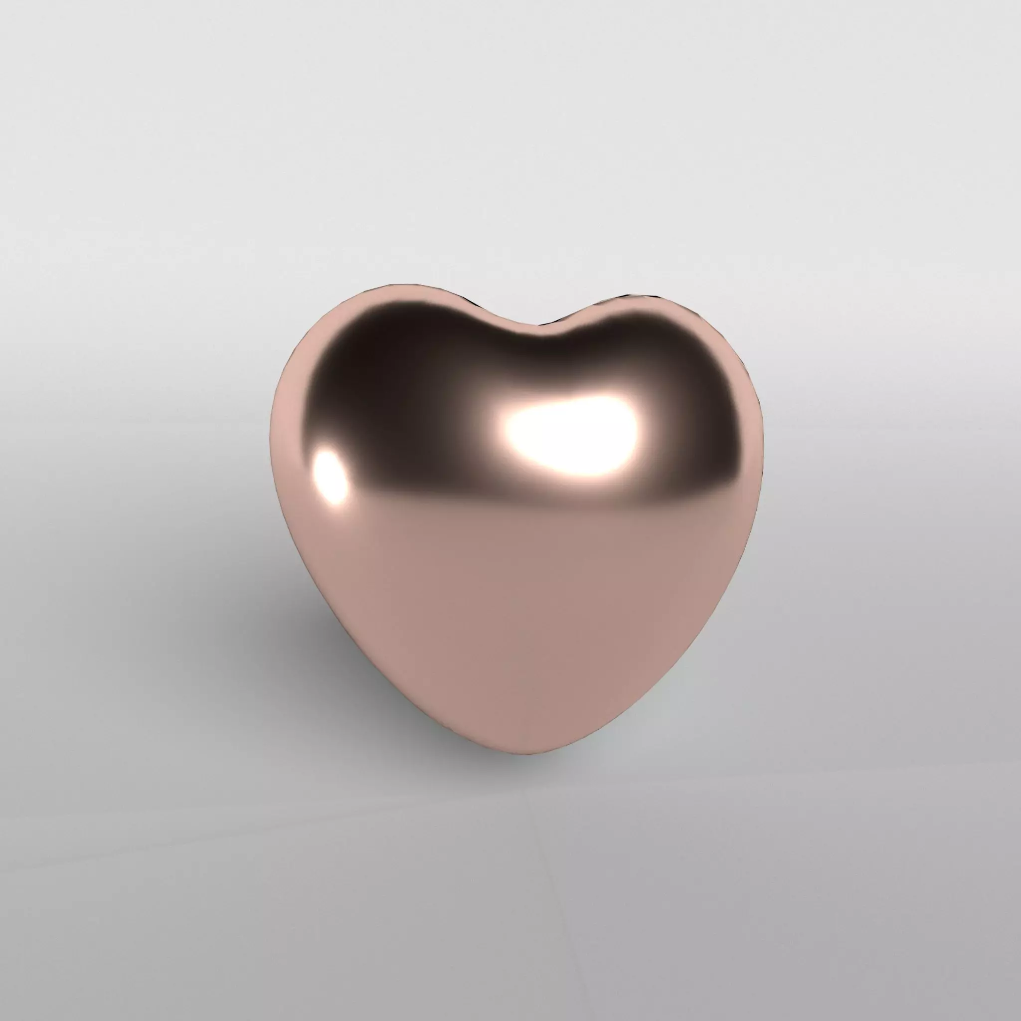 Copper Heart Low-poly 3D model_0