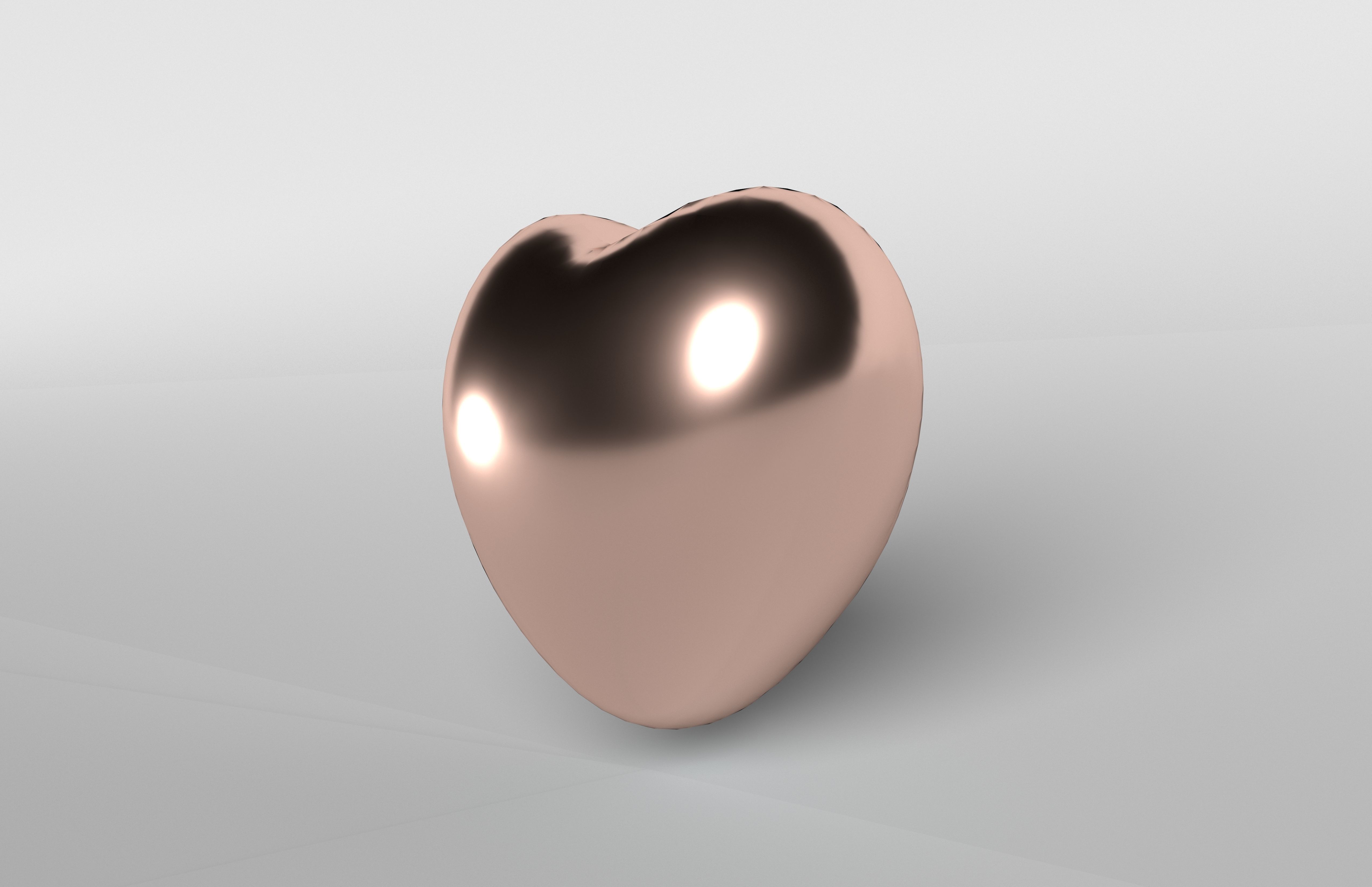 Copper Heart Low-poly 3D model_3