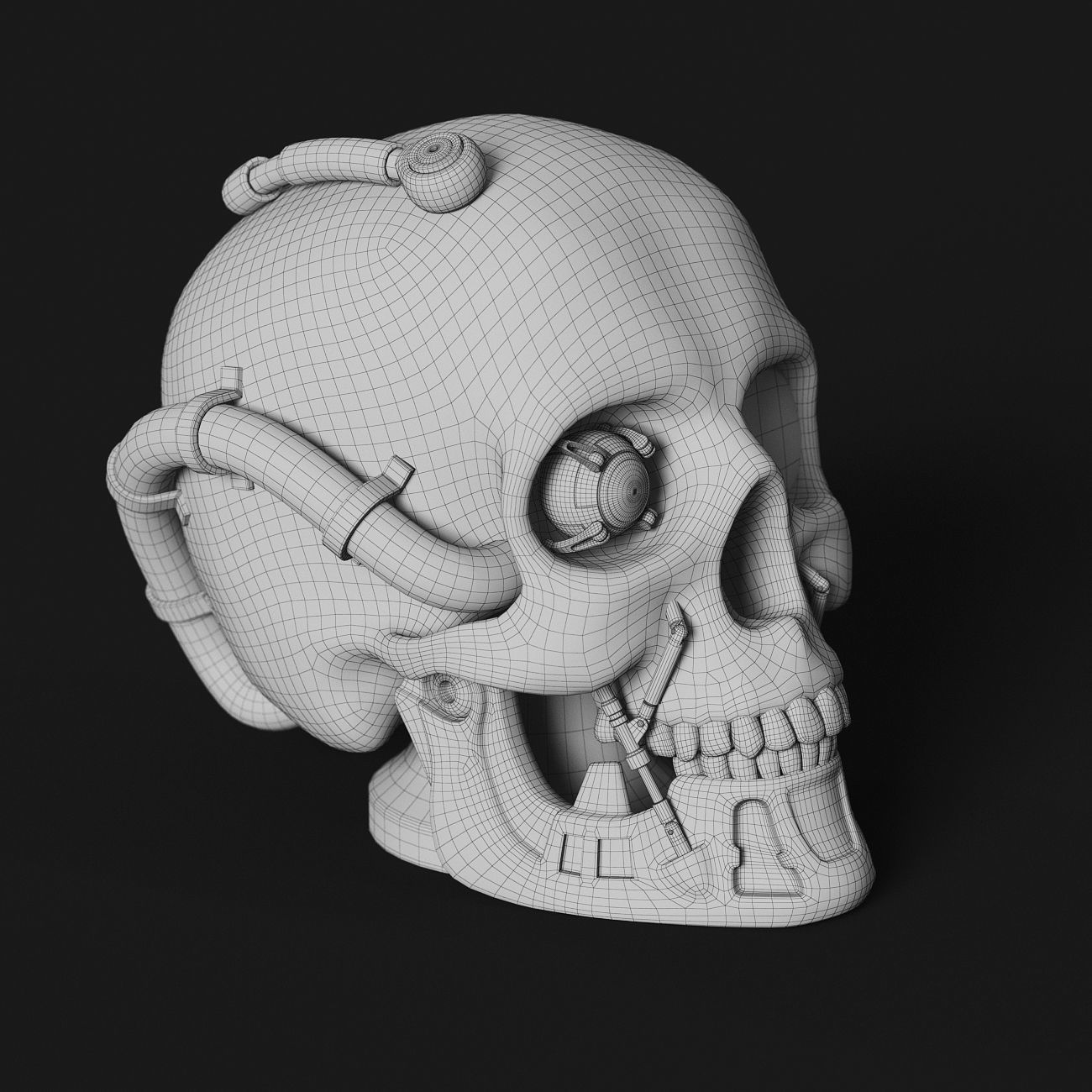 Steampunk Skull 3D model_5