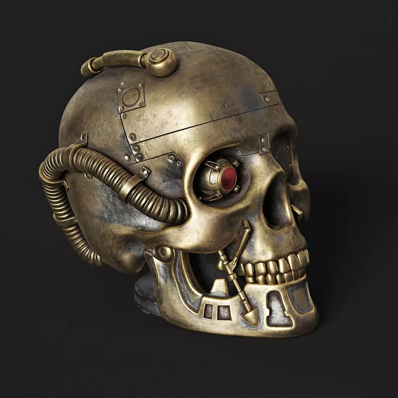 Steampunk Skull 3D model_0