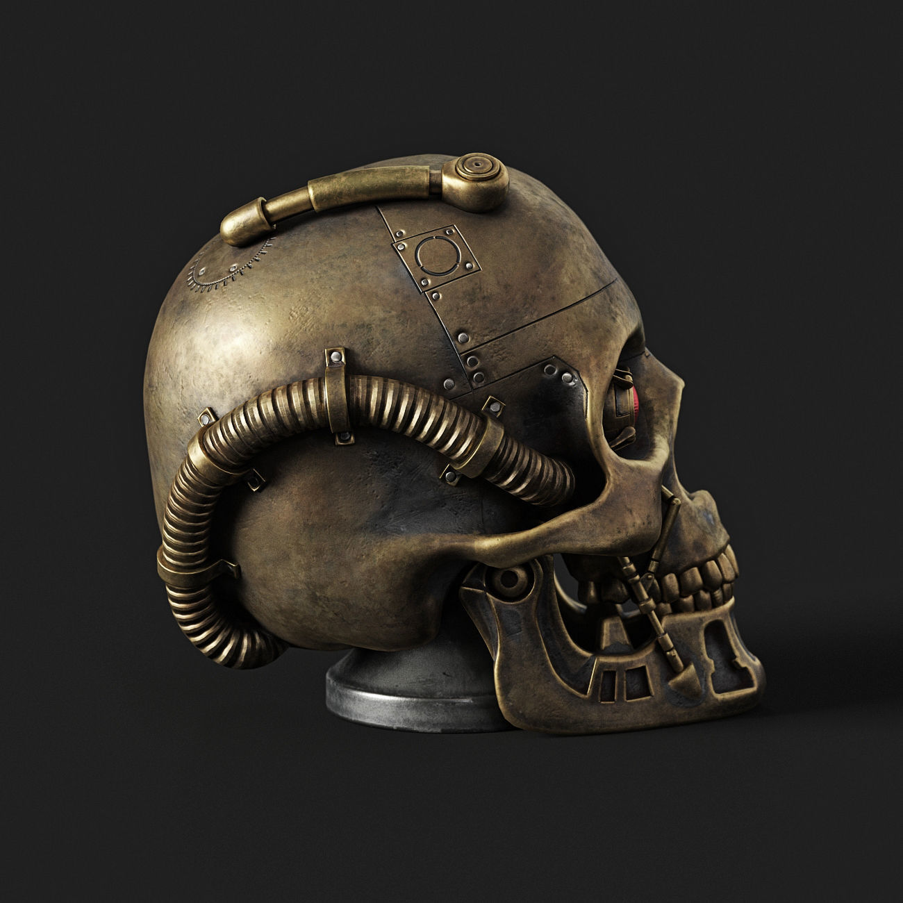 Steampunk Skull 3D model_3
