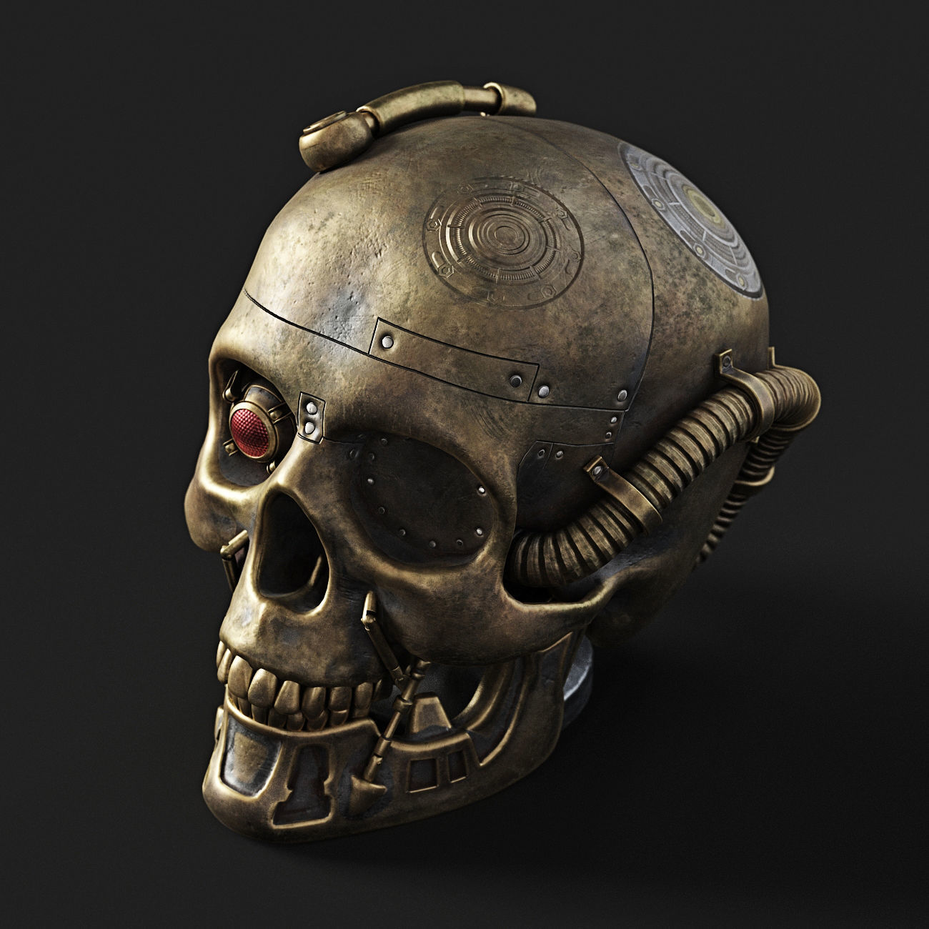Steampunk Skull 3D model_2
