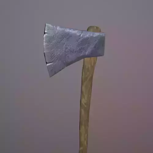 Axe with wooden handle Free low-poly 3D model