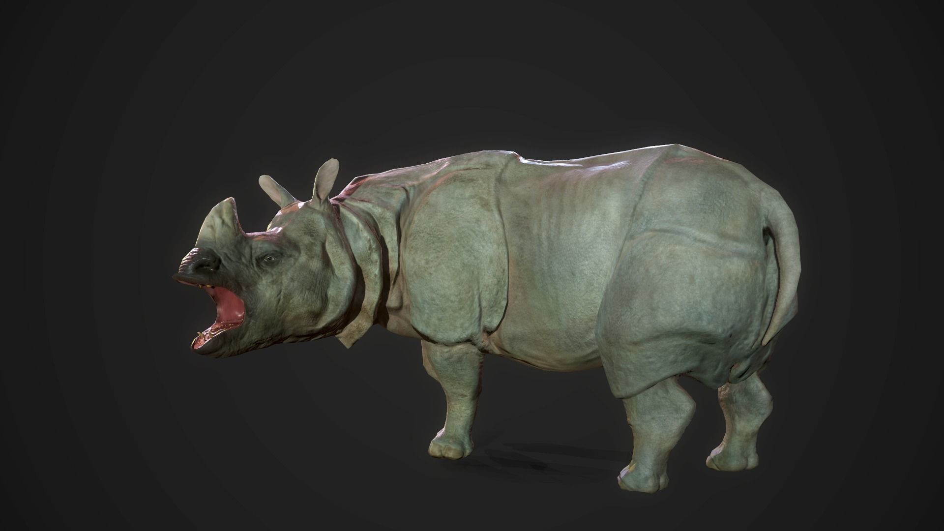 Indian Rhinoceros - Game Ready Low-poly 3D model_10