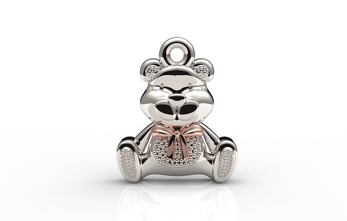 Teddy bear pendant 3D print model