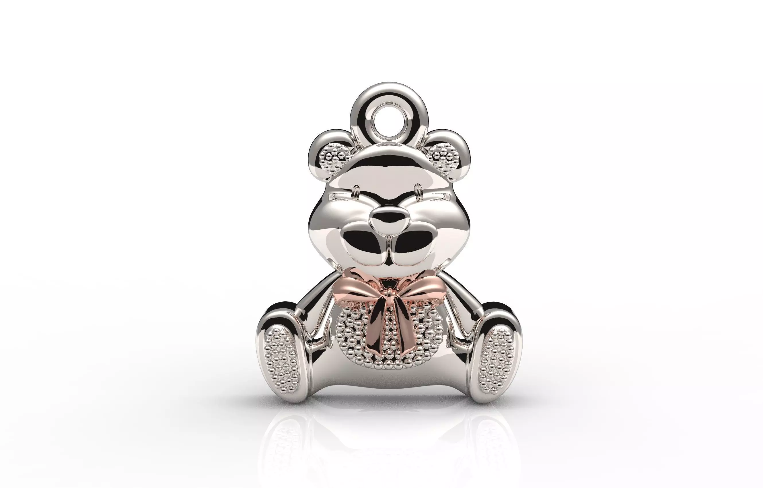 Teddy bear pendant 3D print model_0