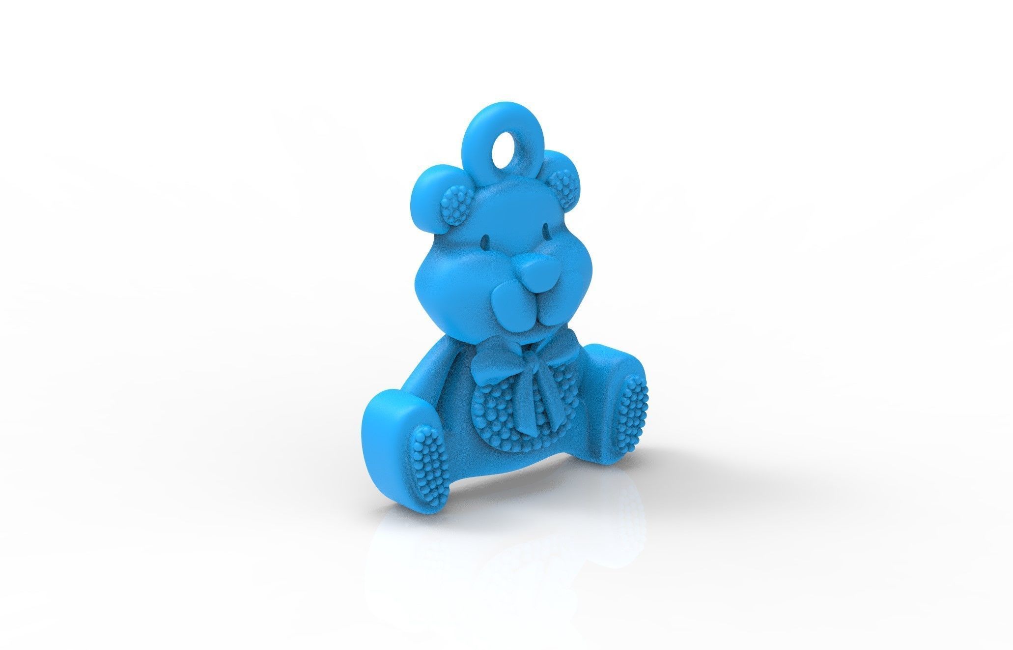 Teddy bear pendant 3D print model_11