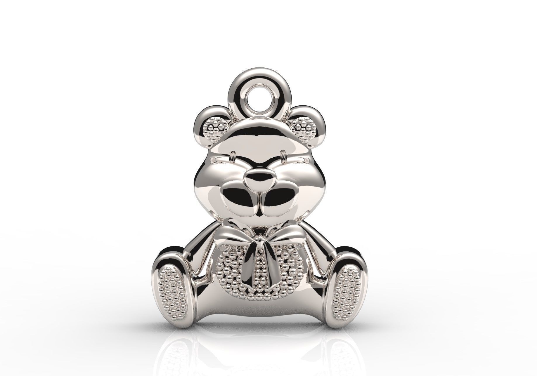 Teddy bear pendant 3D print model_10